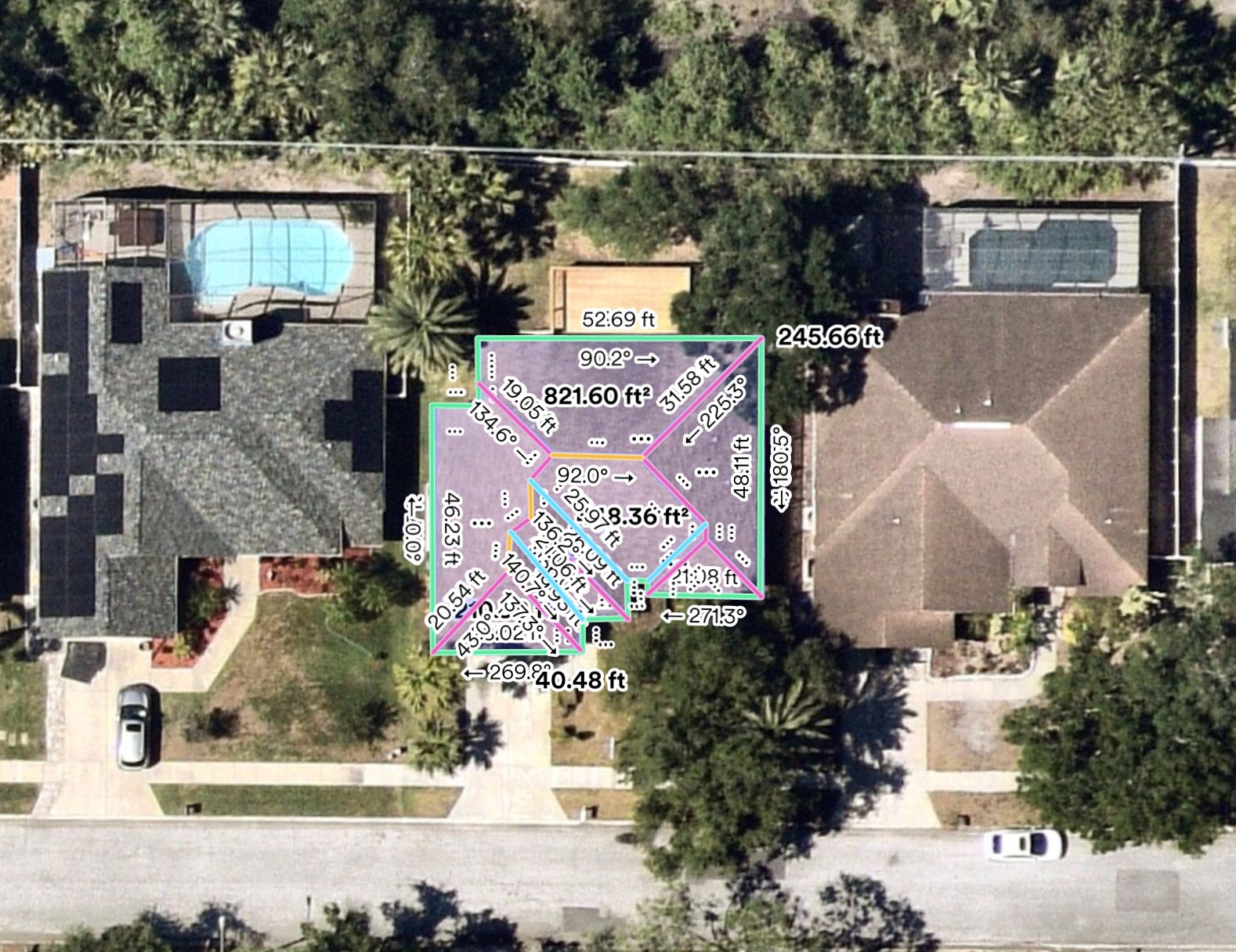 Aerial roof measurement